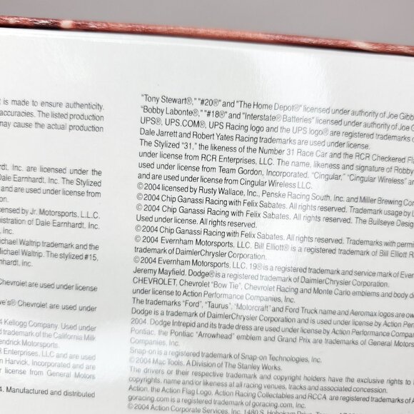 Action RCR 35th Anniversary Program Car 2004 Monte Carlo 1:24 NASCAR Die-Cast - Picture 11 of 16